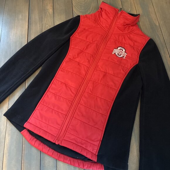 Ohio State University Buckeyes Puffer/Fleece Jacket Fitted Womens Size M (Y8) - Picture 1 of 9